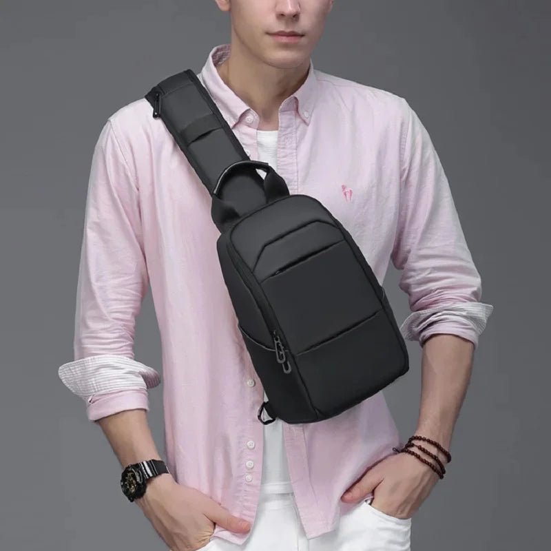 EURCOOL Messenger Bag for Men 9.7” iPad Chest Pocket Crossbody Waterproof Multi - Function Shoulder n1910 - My Web Bazaar