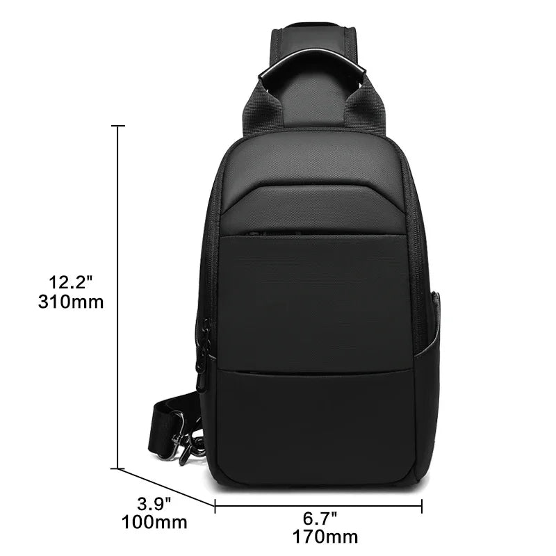 EURCOOL Messenger Bag for Men 9.7” iPad Chest Pocket Crossbody Waterproof Multi - Function Shoulder n1910 - My Web Bazaar