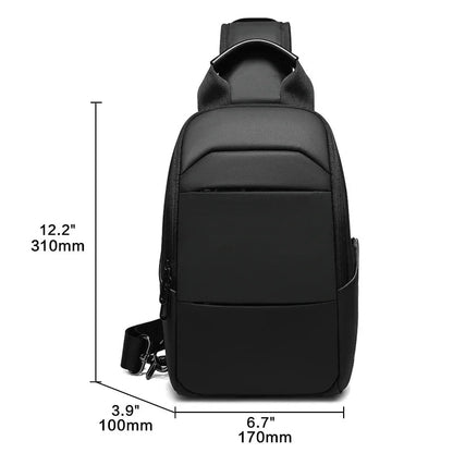 EURCOOL Messenger Bag for Men 9.7” iPad Chest Pocket Crossbody Waterproof Multi - Function Shoulder n1910 - My Web Bazaar