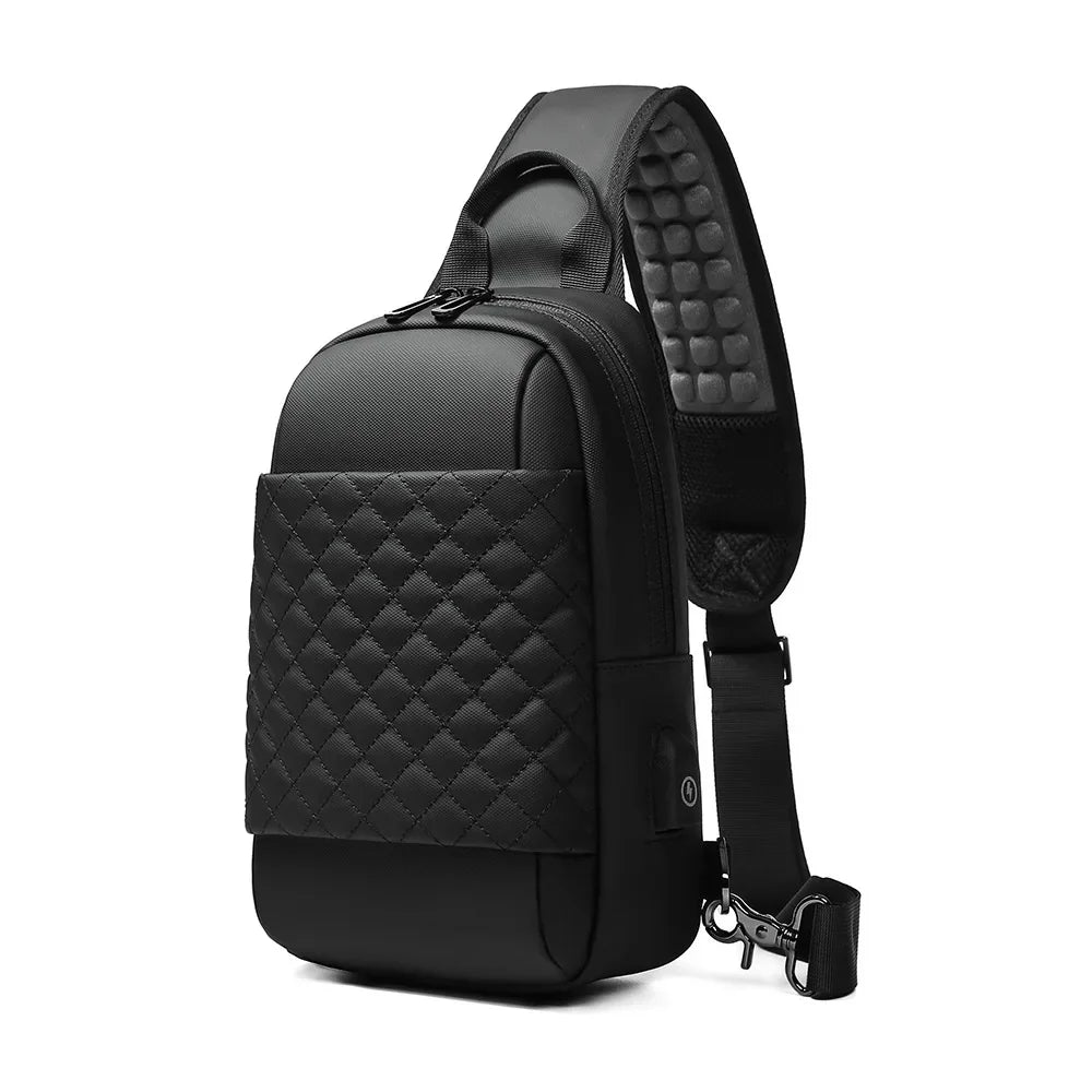 EURCOOL Messenger Bag for Men 9.7” iPad Chest Pocket Crossbody Waterproof Multi - Function Shoulder n1910 - My Web Bazaar