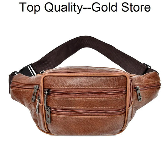 Fashion Belt Bag High Quality PU Leather Shoulder Brand Designer Waist Purse Outdoor Sports Men's Chest Pack Phone - My Web Bazaar