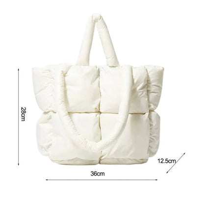 Fashion Large Tote Padded Handbag | Quilted Designer Bag for Women – Winter Collection - My Web Bazaar