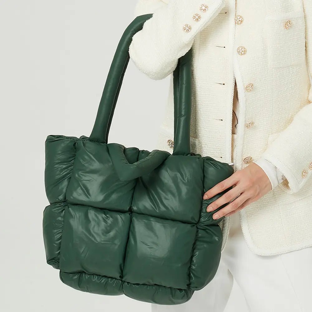 Fashion Large Tote Padded Handbag | Quilted Designer Bag for Women – Winter Collection - My Web Bazaar