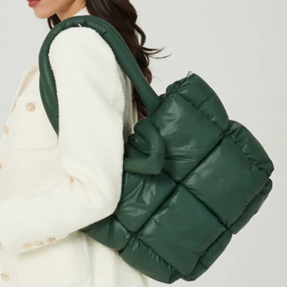 Fashion Large Tote Padded Handbag | Quilted Designer Bag for Women – Winter Collection - My Web Bazaar