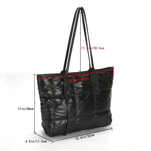 Fashion Large Tote Padded Handbag | Quilted Designer Bag for Women – Winter Collection - My Web Bazaar