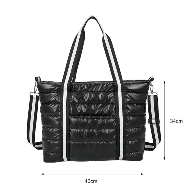 Fashion Large Tote Padded Handbag | Quilted Designer Bag for Women – Winter Collection - My Web Bazaar