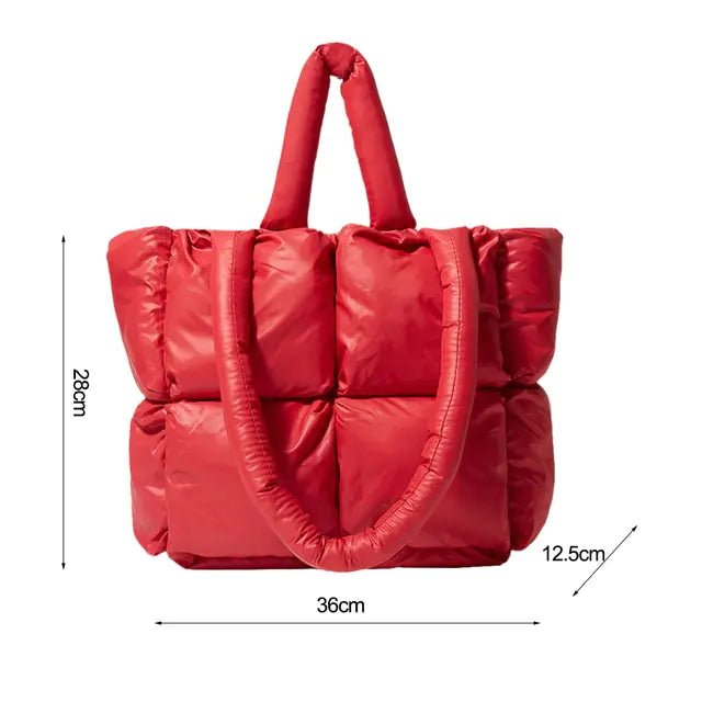 Fashion Large Tote Padded Handbag | Quilted Designer Bag for Women – Winter Collection - My Web Bazaar