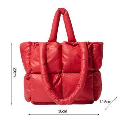 Fashion Large Tote Padded Handbag | Quilted Designer Bag for Women – Winter Collection - My Web Bazaar