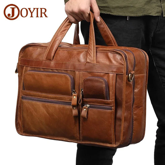 Genuine Leather Men's Briefcase - Laptop & Business Tote Bag - My Web Bazaar