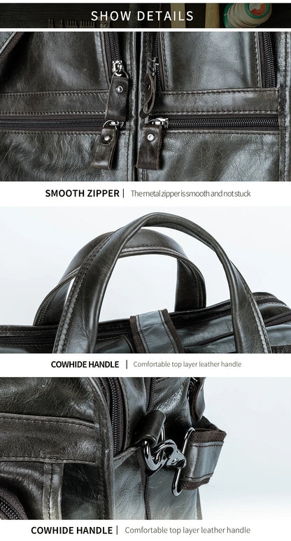 Genuine Leather Men's Briefcase - Laptop & Business Tote Bag - My Web Bazaar