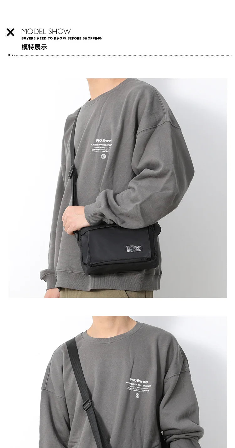 Japanese Nylon Travel Shoulder Man Bag Streetwear Style - My Web Bazaar