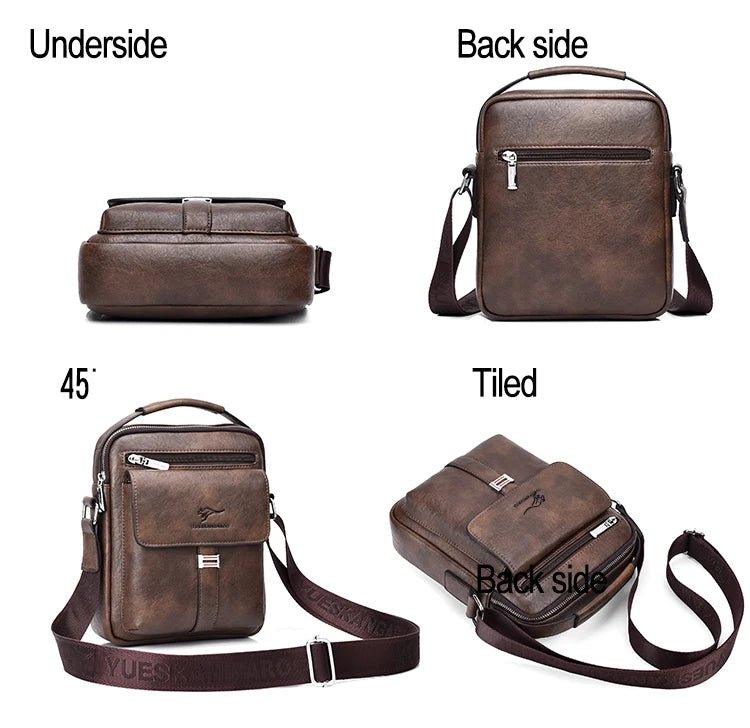 Kangaroo Luxury Brand Men's Shoulder Bag Vintage Messenger Bag Leather Handbag Split Leather Crossbody Bags For Men 2020 New - My Web Bazaar