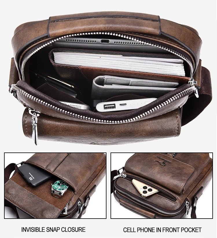 Kangaroo Luxury Brand Men's Shoulder Bag Vintage Messenger Bag Leather Handbag Split Leather Crossbody Bags For Men 2020 New - My Web Bazaar