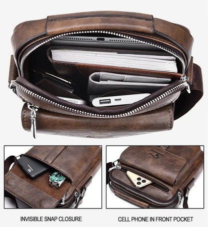 Kangaroo Luxury Brand Men's Shoulder Bag Vintage Messenger Bag Leather Handbag Split Leather Crossbody Bags For Men 2020 New - My Web Bazaar
