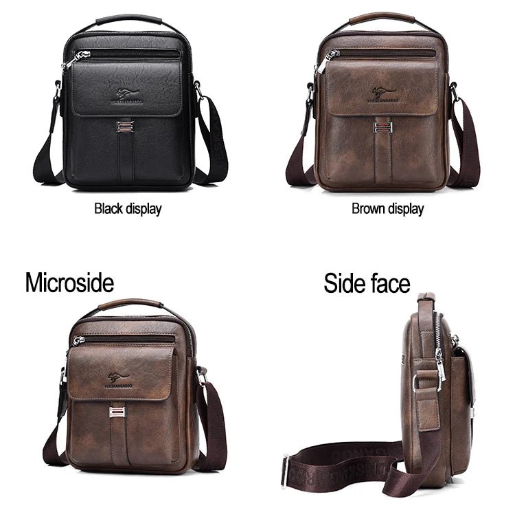 Kangaroo Luxury Brand Men's Shoulder Bag Vintage Messenger Bag Leather Handbag Split Leather Crossbody Bags For Men 2020 New - My Web Bazaar