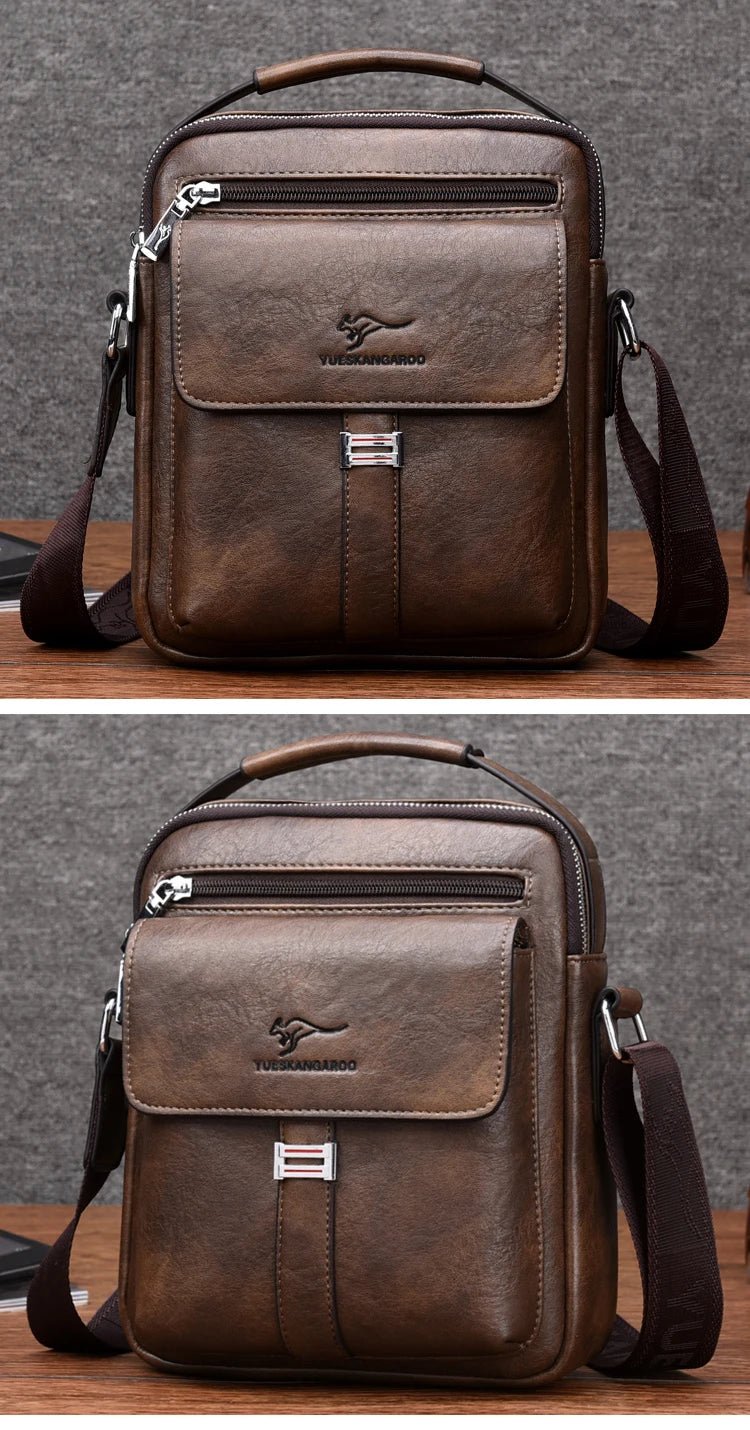 Kangaroo Luxury Brand Men's Shoulder Bag Vintage Messenger Bag Leather Handbag Split Leather Crossbody Bags For Men 2020 New - My Web Bazaar