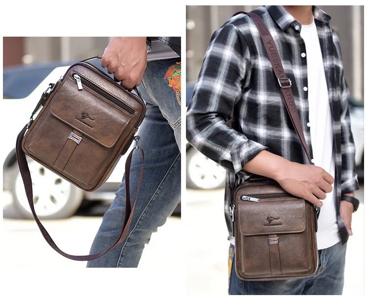 Kangaroo Luxury Brand Men's Shoulder Bag Vintage Messenger Bag Leather Handbag Split Leather Crossbody Bags For Men 2020 New - My Web Bazaar
