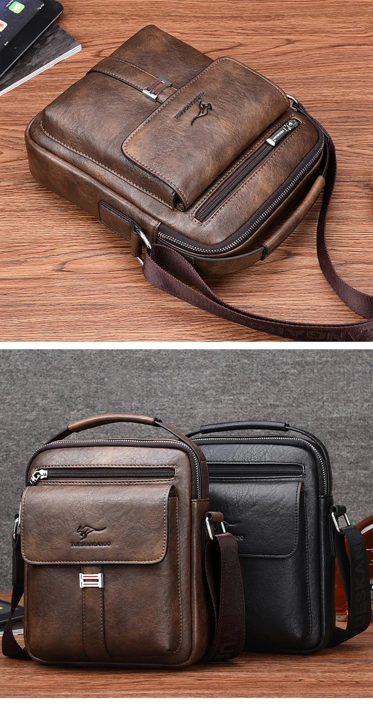 Kangaroo Luxury Brand Men's Shoulder Bag Vintage Messenger Bag Leather Handbag Split Leather Crossbody Bags For Men 2020 New - My Web Bazaar