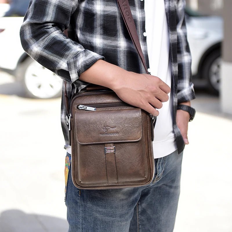 Kangaroo Luxury Brand Men's Shoulder Bag Vintage Messenger Bag Leather Handbag Split Leather Crossbody Bags For Men 2020 New - My Web Bazaar