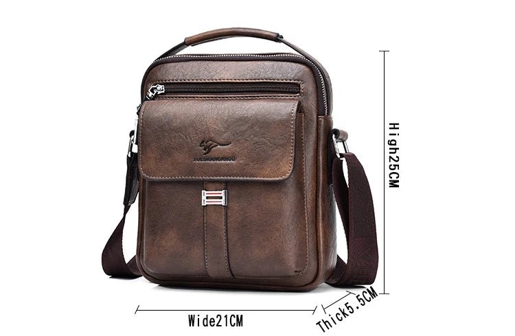 Kangaroo Luxury Brand Men's Shoulder Bag Vintage Messenger Bag Leather Handbag Split Leather Crossbody Bags For Men 2020 New - My Web Bazaar