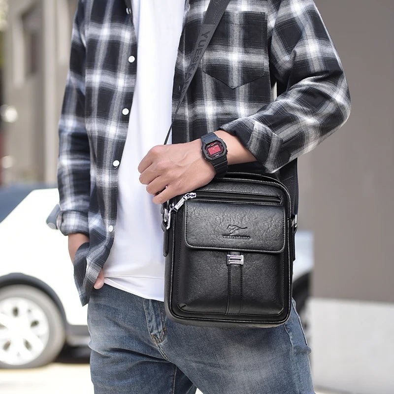 Kangaroo Luxury Brand Men's Shoulder Bag Vintage Messenger Bag Leather Handbag Split Leather Crossbody Bags For Men 2020 New - My Web Bazaar