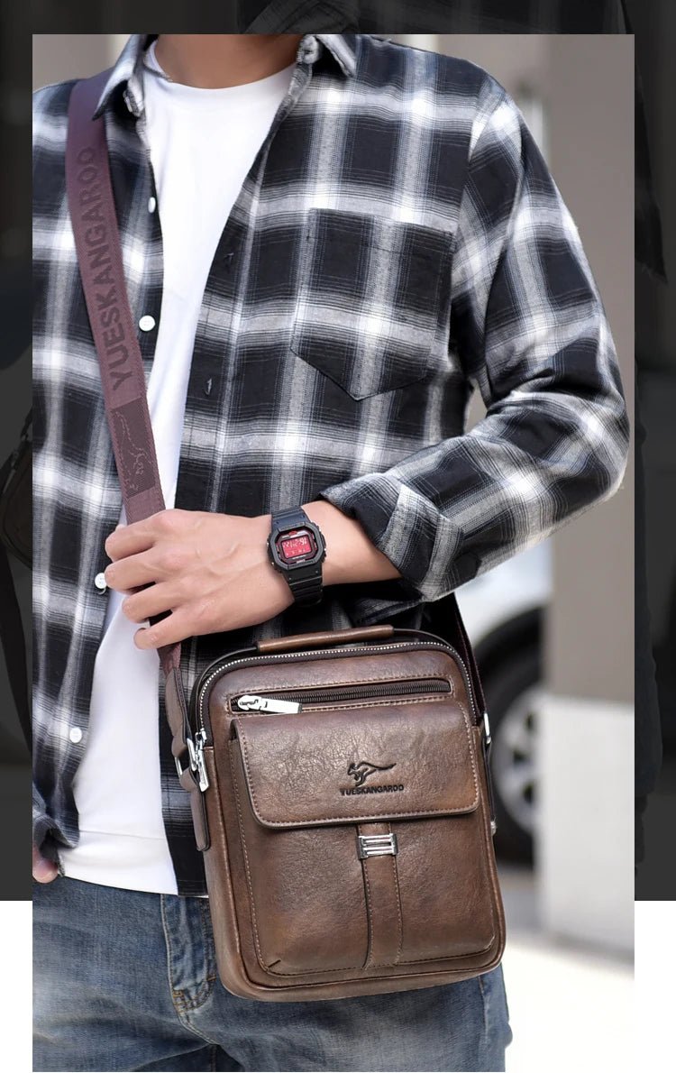 Kangaroo Luxury Brand Men's Shoulder Bag Vintage Messenger Bag Leather Handbag Split Leather Crossbody Bags For Men 2020 New - My Web Bazaar