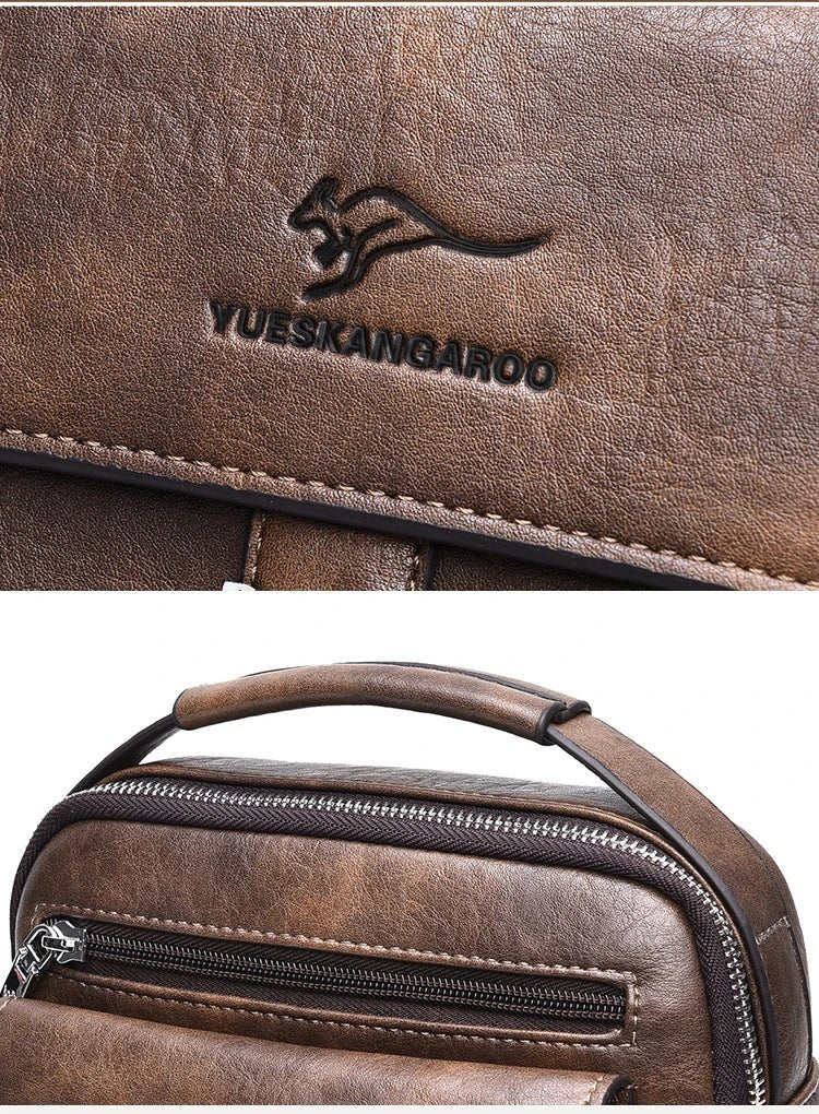 Kangaroo Luxury Brand Men's Shoulder Bag Vintage Messenger Bag Leather Handbag Split Leather Crossbody Bags For Men 2020 New - My Web Bazaar