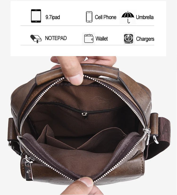 Kangaroo Luxury Brand Men's Shoulder Bag Vintage Messenger Bag Leather Handbag Split Leather Crossbody Bags For Men 2020 New - My Web Bazaar