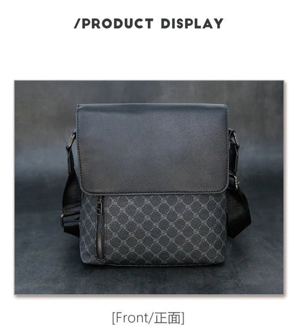 Luxury Brand PU Leather Shoulder Bag For Men Business Crossbody High Quality Casual Small Flap Messenger IPAD - My Web Bazaar