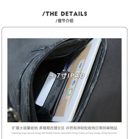 Luxury Brand PU Leather Shoulder Bag For Men Business Crossbody High Quality Casual Small Flap Messenger IPAD - My Web Bazaar