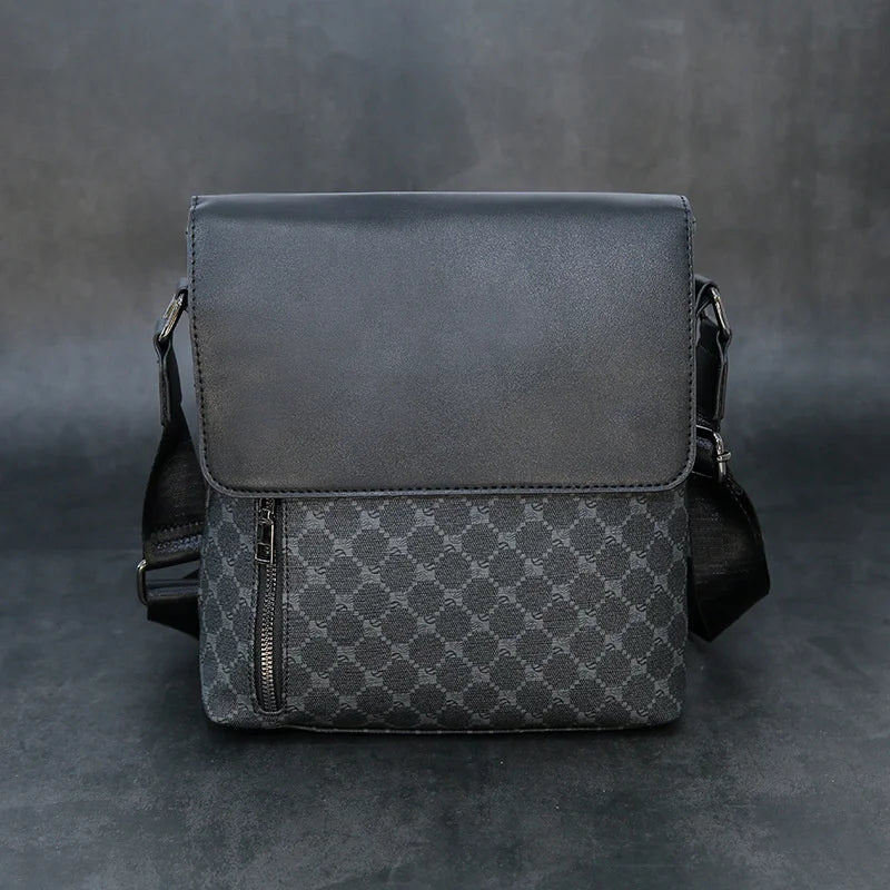 Luxury Brand PU Leather Shoulder Bag For Men Business Crossbody High Quality Casual Small Flap Messenger IPAD - My Web Bazaar