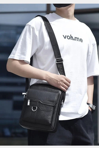 Luxury Brand Vintage Messenger Men Leather Shoulder Small Crossbody Bag Male Side Bag Office Business Handbag - My Web Bazaar