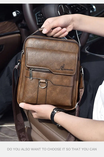Luxury Brand Vintage Messenger Men Leather Shoulder Small Crossbody Bag Male Side Bag Office Business Handbag - My Web Bazaar