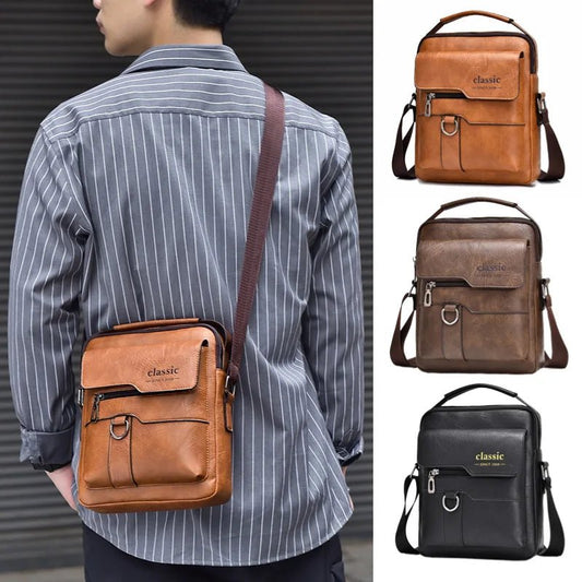 Men Crossbody Bag | Large Capacity PU Leather Messenger Tote - My Web Bazaar