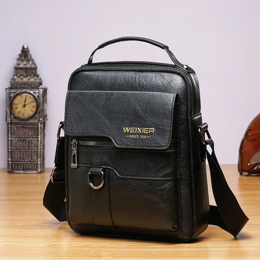 Men's Genuine Leather Crossbody Bag | Stylish Business Tote - My Web Bazaar