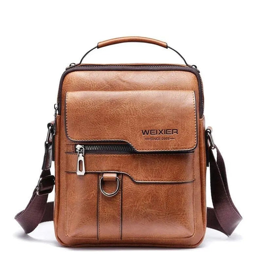 Men's Vintage Leather Crossbody Bag | High - Quality PU Tote - My Web Bazaar
