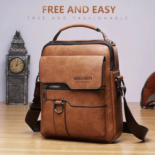 Men's Vintage Leather Crossbody Bag | Premium Travel Tote - My Web Bazaar