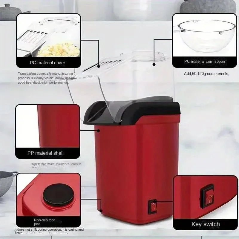 Mini Popcorn Maker Electric Household Appliance – Fully Automatic Popcorn Machine for Home Kitchen - My Web Bazaar