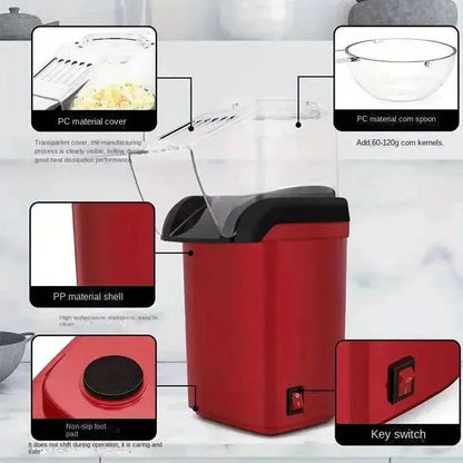 Mini Popcorn Maker Electric Household Appliance – Fully Automatic Popcorn Machine for Home Kitchen - My Web Bazaar