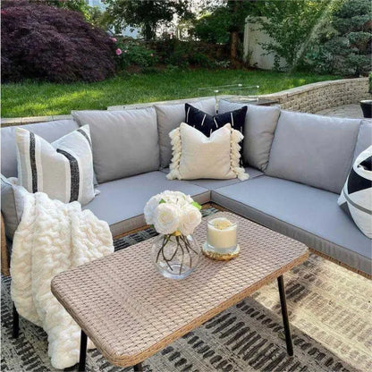• PE rattan outdoor set for porch or backyard
