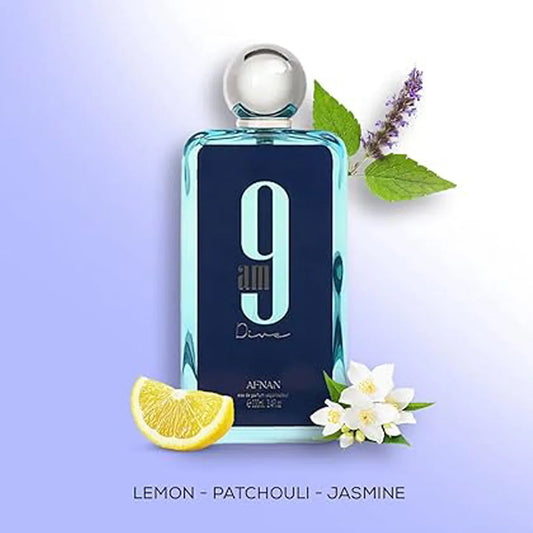 Nfnan 9AM Men’s Eau De Parfum 3.4 Oz bottle in blue packaging