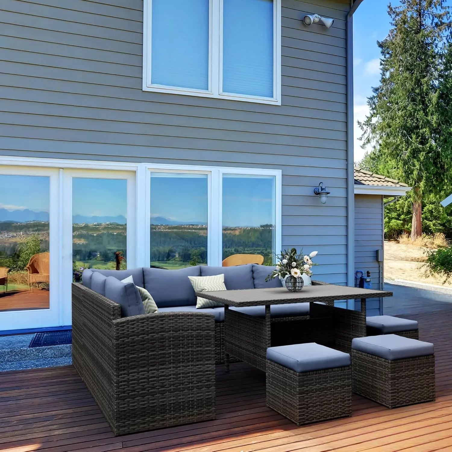 • Modular patio furniture conversation set