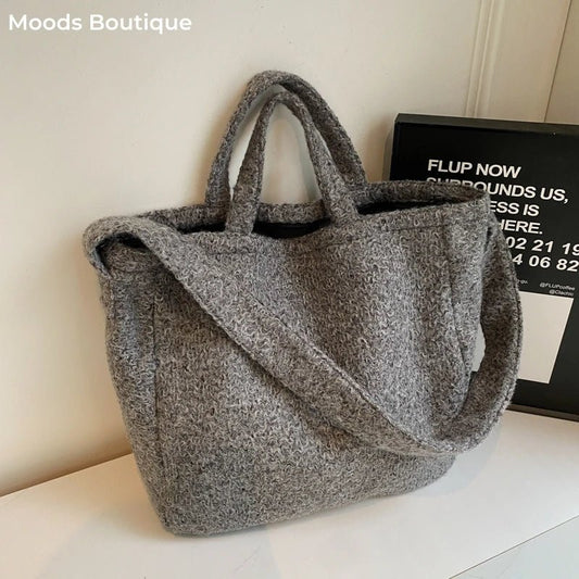 Oversized Felt Tote Bags for Women - Lightweight, Large Capacity Shoulder & Crossbody Shopper 2024- My Web Bazaar