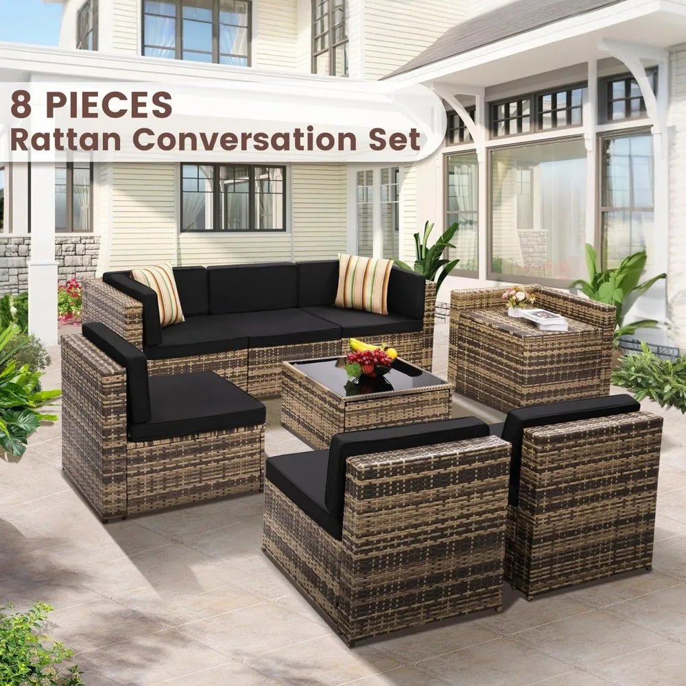 • Patio furniture set with hidden storage table
