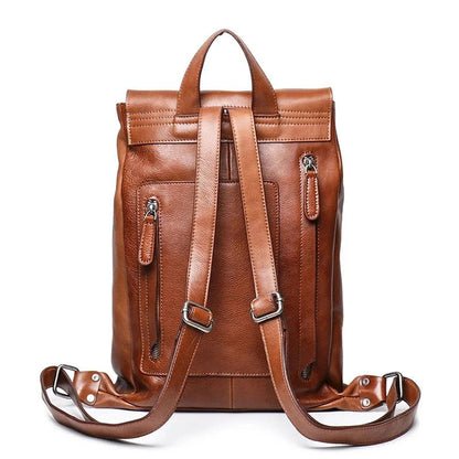 Real Leather Vintage Women Backpack | High Quality Travel Bag - My Web Bazaar