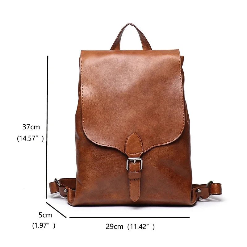 Real Leather Vintage Women Backpack | High Quality Travel Bag - My Web Bazaar