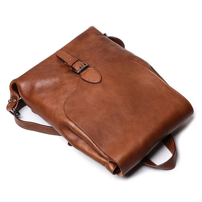 Real Leather Vintage Women Backpack | High Quality Travel Bag - My Web Bazaar