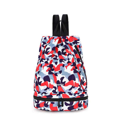 Red Waterproof Beach Bag | Dry Wet Separation Design - My Web Bazaar