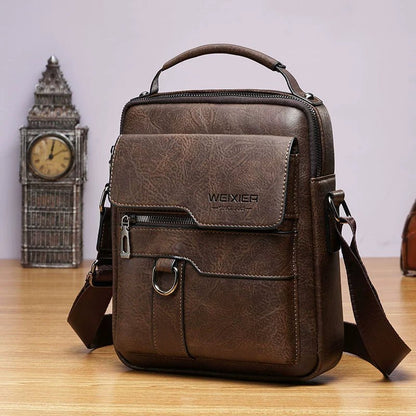 Retro Crazy Horse Leather Shoulder Bag | Stylish Business Accessory - My Web Bazaar