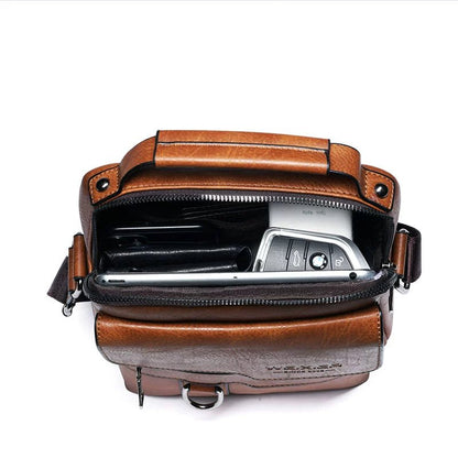 Retro Crazy Horse Leather Shoulder Bag | Stylish Business Accessory - My Web Bazaar